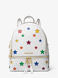 Rhea Medium Star-Cutout Pebbled Leather Backpack - OPTIC WHITE - 30T9GEZB6U