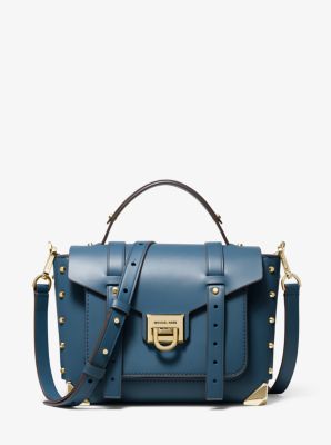 Sacoche Manhattan de taille moyenne en cuir - CHAMBRAY FONCÉ - Michael Kors