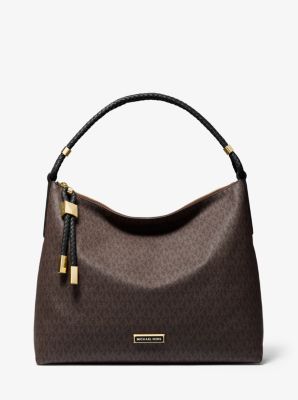 Grand sac porté épaule Lexington avec logo - MARRON/NOIR(MARRON) - Michael Kors
