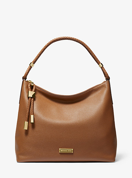 Grand sac porté épaule Lexington en cuir grainé - VALISE(MARRON) - Michael Kors