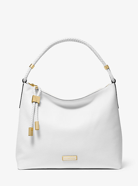 Grand sac porté épaule Lexington en cuir grainé - BLANC OPTIQUE(BLANC) - Michael Kors
