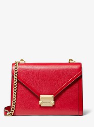 Whitney Large Pebbled Leather Convertible Shoulder Bag - BRIGHT RED - 30T9GWHL3L