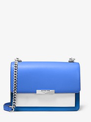 Jade Large Tri-Color Leather Crossbody Bag - GRECIAN BLUE - 30T9SJ4L9T