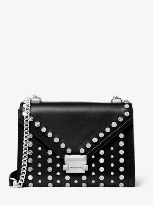 michael kors whitney large studded leather convertible shoulder bag