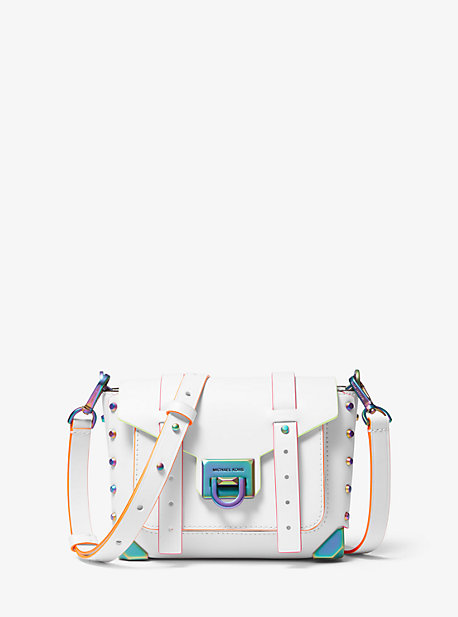 Petit sac à bandoulière Manhattan en cuir à bordures contrastantes - BLANC OPTIQUE(BLANC) - Michael