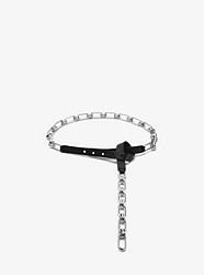 Chain-Link Leather Belt - BLACK - 31F6PBLR1L