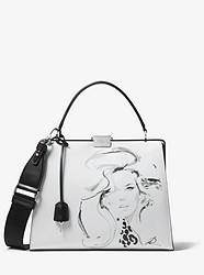Simone Portrait Print Calf Leather Top-Handle Bag - CLAUDIA - 31F8CSMS5D