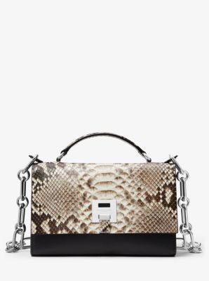 Image of Bancroft Python and Calf Leather Shoulder Bag