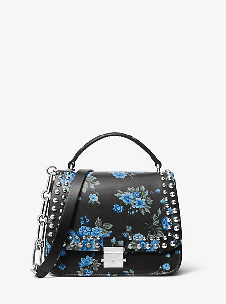 Petit sac à bandoulière porté main Mia en cuir de vachette à fleurs - BLEUET(BLEU) - Michael Kors