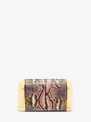 Leyla Small Hand-Painted Python Clutch by Michael Kors