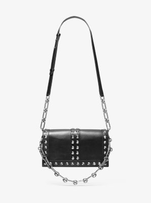 Sac porté épaule Courtney en cuir de vachette clouté - NOIR(NOIR) - Michael Kors