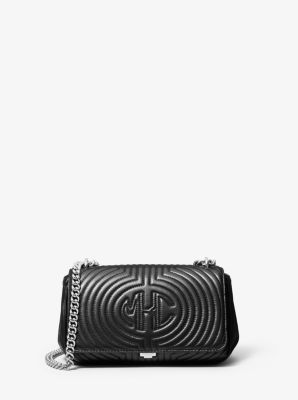 Sac porté épaule Monogramme en cuir matelassé - NOIR(NOIR) - Michael Kors