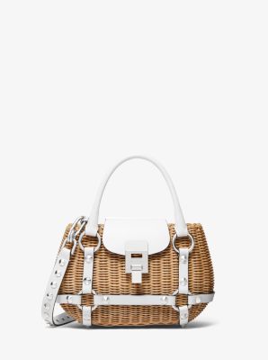 Mini sac tressé Bancroft en cuir et rotin - BLANC OPTIQUE(BLANC) - Michael Kors