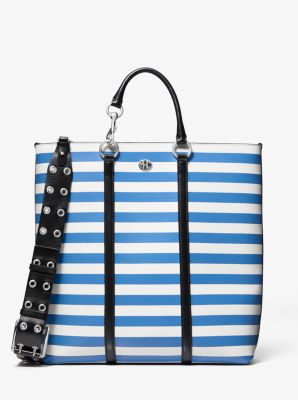 Grand cabas Cindi rayé en cuir de vachette - CADET(BLEU) - Michael Kors