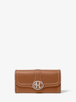 Petite pochette Monogramme en cuir de vachette - VALISE(MARRON) - Michael Kors