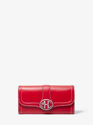 Petite pochette Monogramme en cuir de vachette - CRAMOISI(ROUGE) - Michael Kors