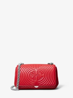 Monogramme Quilted Leather Shoulder Bag - CRAMOISI(ROUGE) - Michael Kors