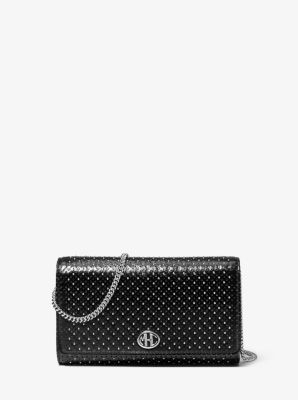 Portefeuille à chaîne Monogramme en cuir clouté - NOIR(NOIR) - Michael Kors