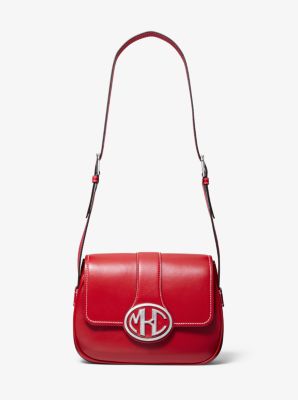 Sac porté épaule Monogramme en cuir de vachette - CRAMOISI(ROUGE) - Michael Kors