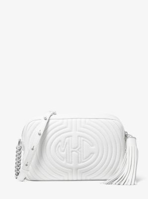 Sac porté épaule Monogramme en cuir matelassé - BLANC OPTIQUE(BLANC) - Michael Kors