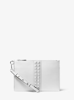 Étui à sangle en cuir de vachette clouté - BLANC OPTIQUE(BLANC) - Michael Kors