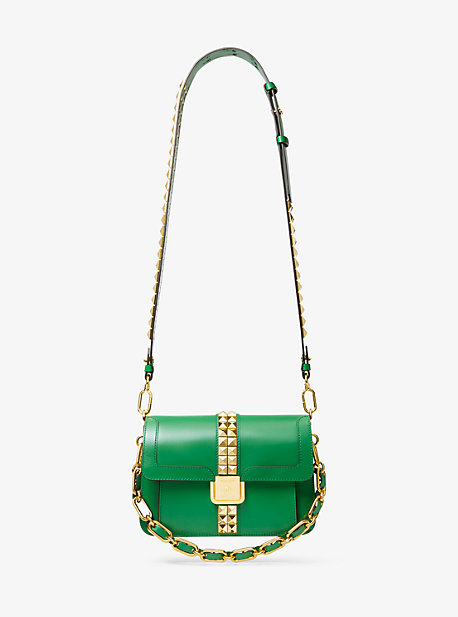 Sac à bandoulière Crawford en cuir clouté - Vert Kelly(VERT) - Michael Kors