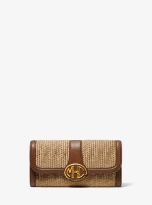 Petite pochette Monogramme tissée - VALISE(MARRON) - Michael Kors