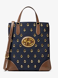Anchor-Embellished Cotton Canvas Monogramme Tote Bag - NAVY - 31S0GNOT7Q
