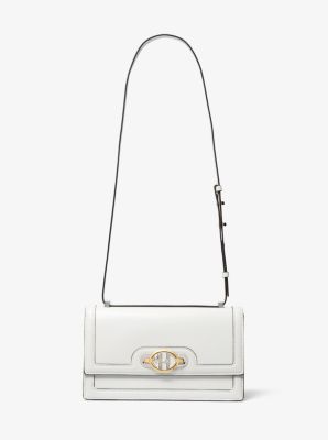 Sac porté épaule Monogramme à soufflets en cuir - BLANC OPTIQUE(BLANC) - Michael Kors