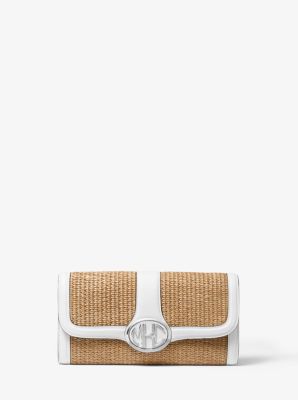 Petite pochette Monogramme tissée - BLANC OPTIQUE(BLANC) - Michael Kors