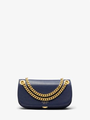 Michael Kors Christie Mini Leather Envelope Bag In Blue