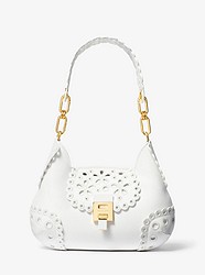 Bancroft Small Broderie Anglaise Leather Shoulder Bag - OPTIC WHITE - 31S9GBNL6A