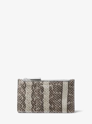 Petit porte-cartes en peau de serpent - BÉTON(GRIS) - Michael Kors