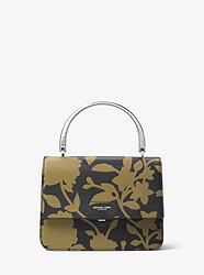 Kylie Small Floral Leather Top-Handle Bag - Army/Black - 31T6PKYE1N