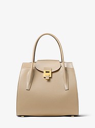Bancroft Large Pebbled Calf Leather Satchel	 - SAND - 31T7GBNT5T