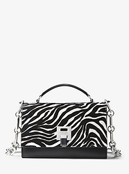 Bancroft Zebra Calf Hair Shoulder Bag - BLACK/WHITE - 31T8TBNL4H