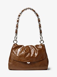 Trixie Crinkled Calf Leather Shoulder Bag - LUGGAGE - 31T9PTXL5V