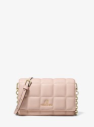 Small Quilted Leather Smartphone Crossbody Bag - SOFT PINK - 32F0GT9C5U