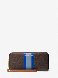 Large Logo Stripe Continental Wallet - ELECTRIC BLUE - 32F1GJ6T6U