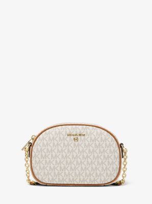 Michael Kors Jet Set Charm Small Logo Crossbody Bag In Natural