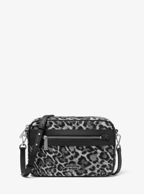 MK Grand sac à bandoulière Jet Set Charm en nylon à imprimé léopard - GRIS CHINÉ(GRIS) - Michael Kors