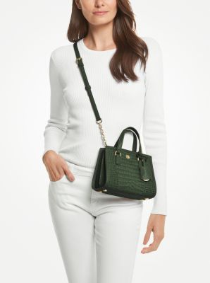 Chantal Extra-Small Crocodile Embossed Leather Messenger Bag