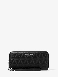 Quilted-Leather Continental Wristlet   - BLACK - 32F7SF6Z4T
