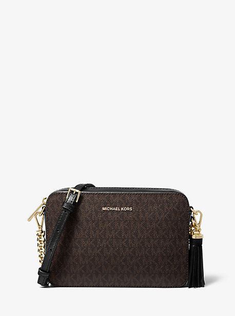 Sac à bandoulière Ginny de taille moyenne à logo - MARRON/NOIR(MARRON) - Michael Kors