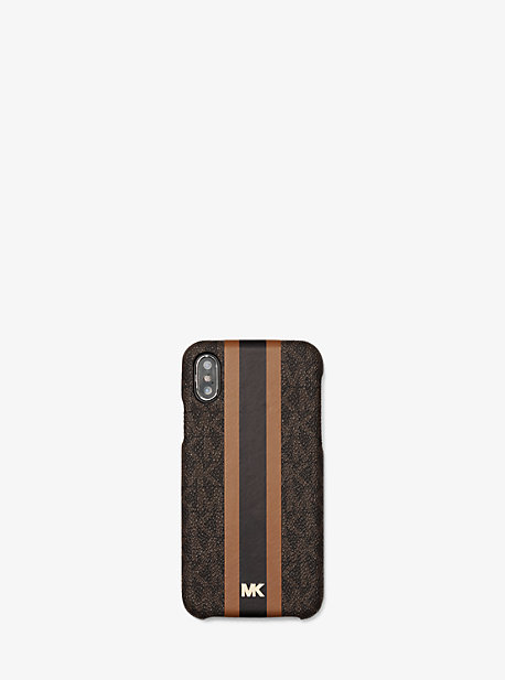 Coque pour téléphone à logo pour iPhone X/XS - MARRON - Michael Kors