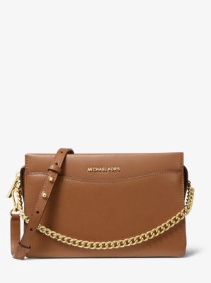 Grand sac à bandoulière Jet Set en cuir avec chaîne - VALISE(MARRON) - Michael Kors