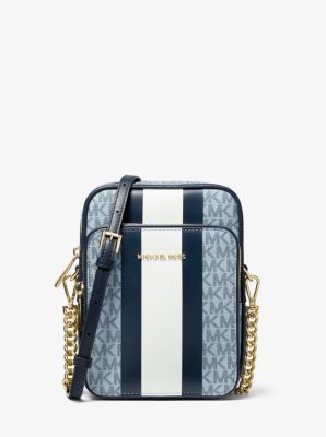 Michael Kors Jet Set Travel Medium Logo Crossbody Bag In Blue