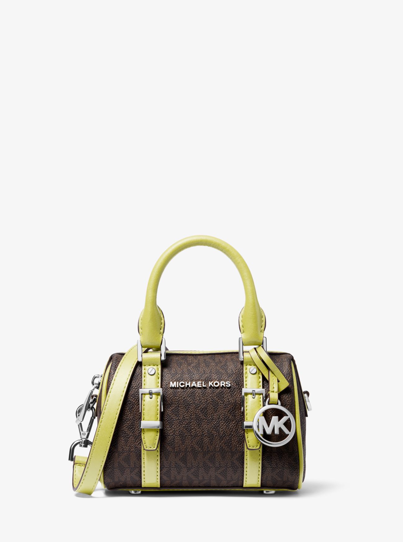 MK Bedford Legacy ExtraSmall Logo Duffle Crossbody Bag Limelight