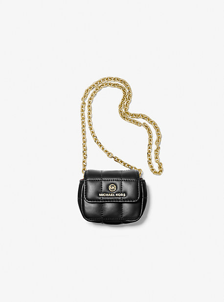MK Quilted Leather Crossbody For Apple AirPods® - Black - Michael Kors