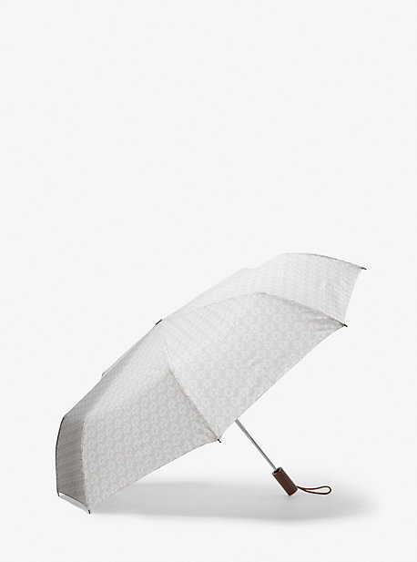 mk parapluie à logo emblématique empire - vanille/luggage(marron) - michael kors